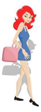 Modern kız moda vektörel