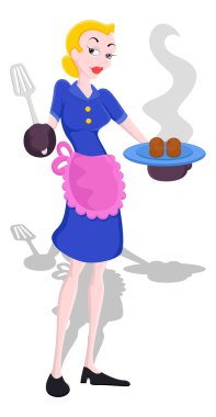 karikatür garson vektör