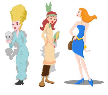 şık kadınlar vektör çizim
