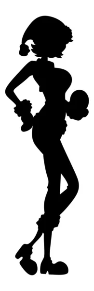 Silhouette Santa Girl — Image vectorielle