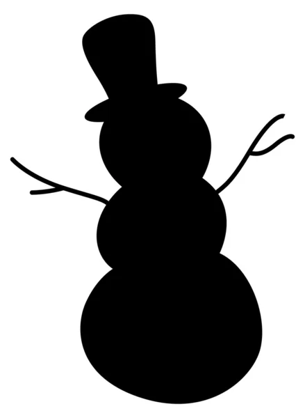 Silhouette bonhomme de neige — Image vectorielle