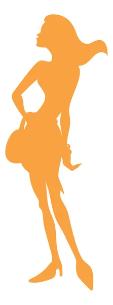 Young Girl Silhouette — Stock Vector