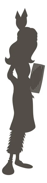 Traditional Girl Silhouette — Stock Vector