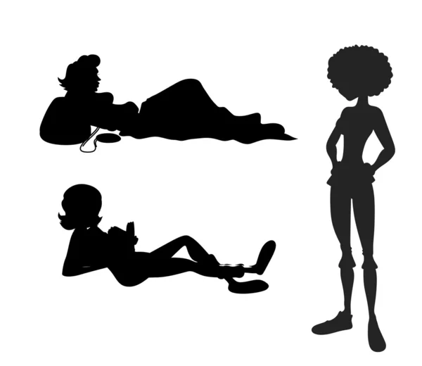 Girls Silhouettes — Stock Vector