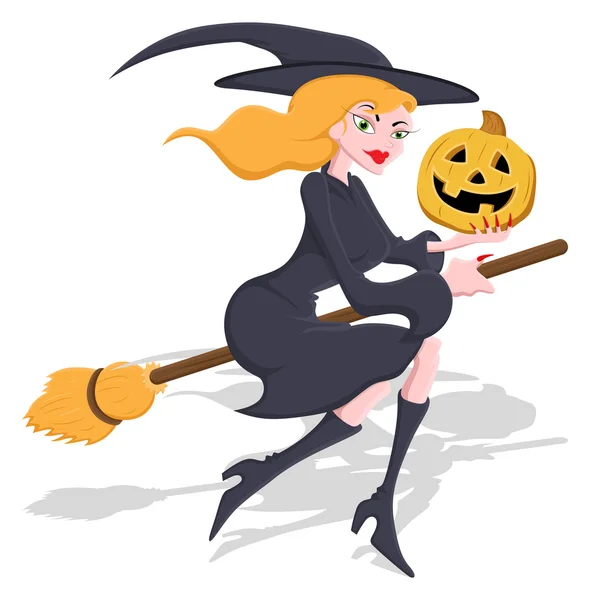 Halloween Witch Character Vector — Stock Vector