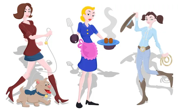 Illustration vectorielle des filles modernes — Image vectorielle