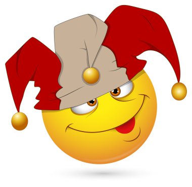 Ilustración de vector sonriente - cara de bufón