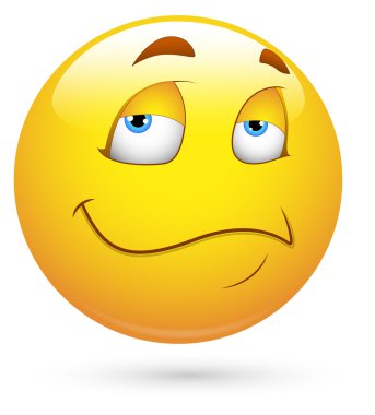 smiley vektör çizim - yüz düşünme