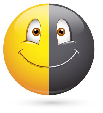 Smiley vektör çizim - ırkçılık yüz