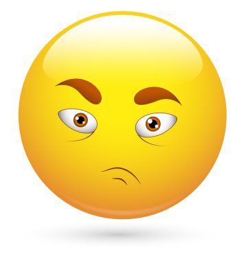Smiley vektör çizim - çaresiz yüz