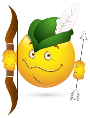 Smiley vektör çizim - robin hood yüz