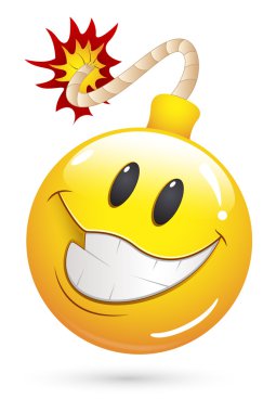 Smiley vektör çizim - teklif patlama bomba yüz