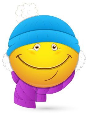 Ilustración de vector sonriente - cara de vestuario de invierno