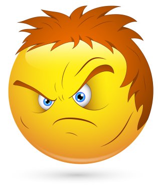 Smiley vektör çizim - kızgın kaba yüz