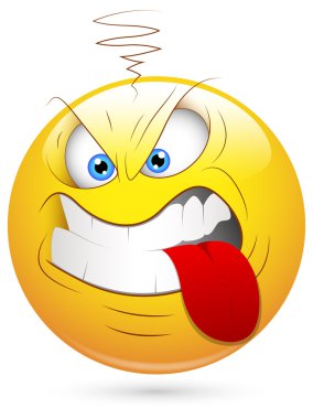 Smiley vektör çizim - agresif yüz