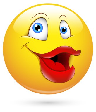 Smiley vektör çizim - koca ağızlı bir bayanla