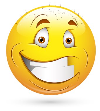 Smiley vektör çizim - kel yüz adam