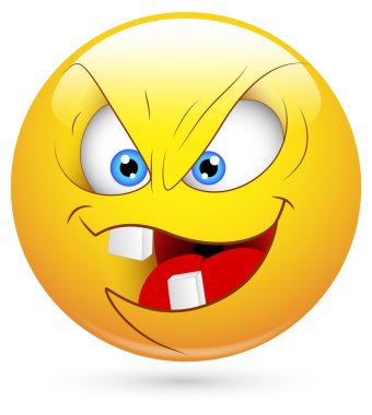 Smiley vektör çizim - evil yüzü