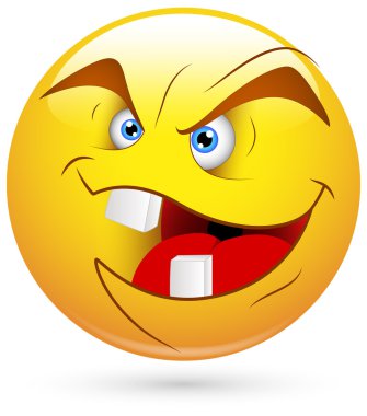 Smiley vektör çizim - wicked evil yüzü