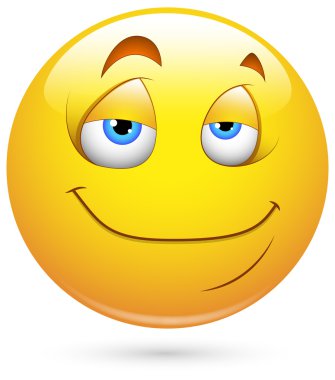 Smiley vektör çizim - memnun yüz