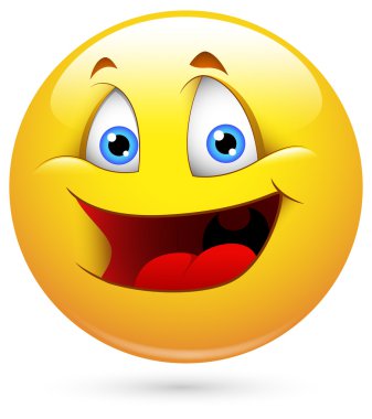 Smiley vektör çizim - çocuksu yüzü