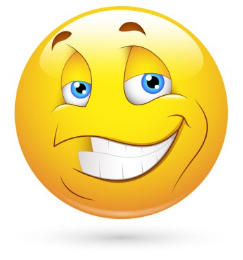 Smiley vektör çizim - diş gülümsemek yüz