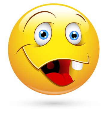 Smiley vektör çizim - aptal yüz