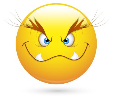 Smiley vektör çizim - kötü bak yüzü