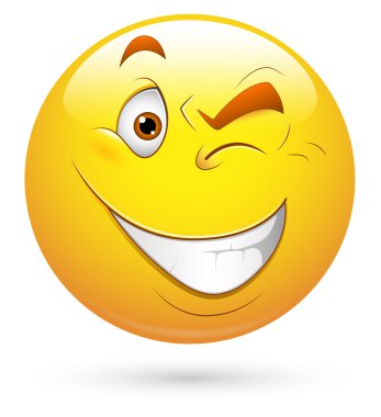 Smiley vektör çizim - göz yanıp sönüyor