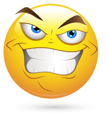 Smiley vektör çizim - kötü vilane