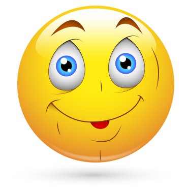 Smiley vektör çizim - sevimli masum yüzü