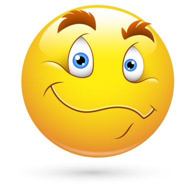 smiley vektör çizim - yüzünü merak