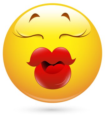 Smiley vektör çizim - kalın dudaklar