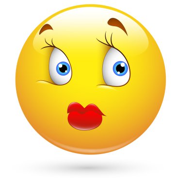 Smiley vektör çizim - Bayan yüzü