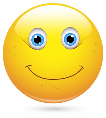 Smiley vektör çizim - tıraşsız yüzü