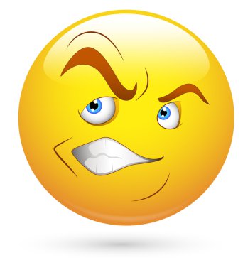 Smiley vektör çizim - tahriş olmuş yüz