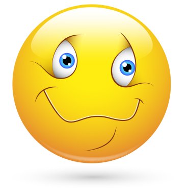 Smiley vektör çizim - sevimli yüzü