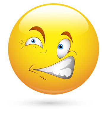 Smiley vektör çizim - korkuyor