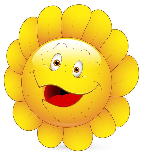 Illustration vectorielle souriante - Tournesol — Image vectorielle