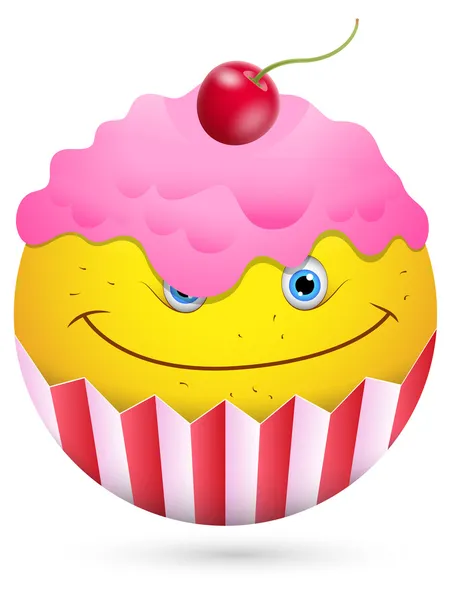 Smiley Vector Illustration - Cara de helado — Vector de stock