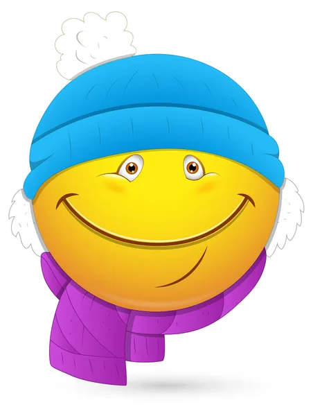 Smiley vektoros illusztráció - Face téli ruha — Stock Vector