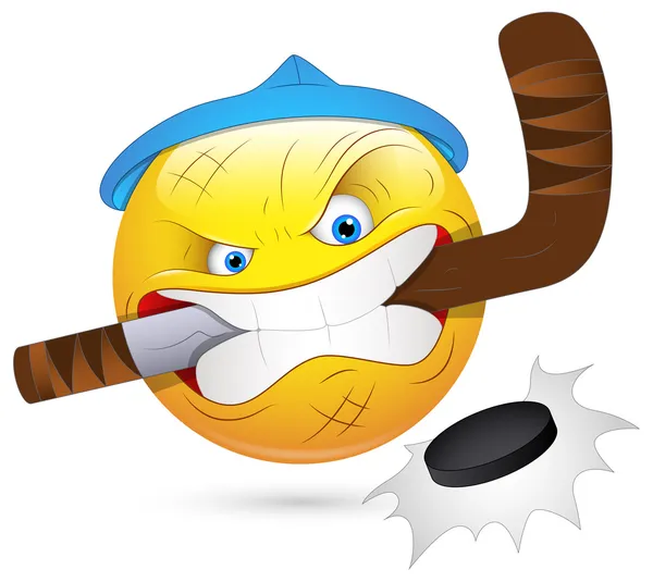 Smiley Vector Illustration - Cara de jugador de hockey — Vector de stock