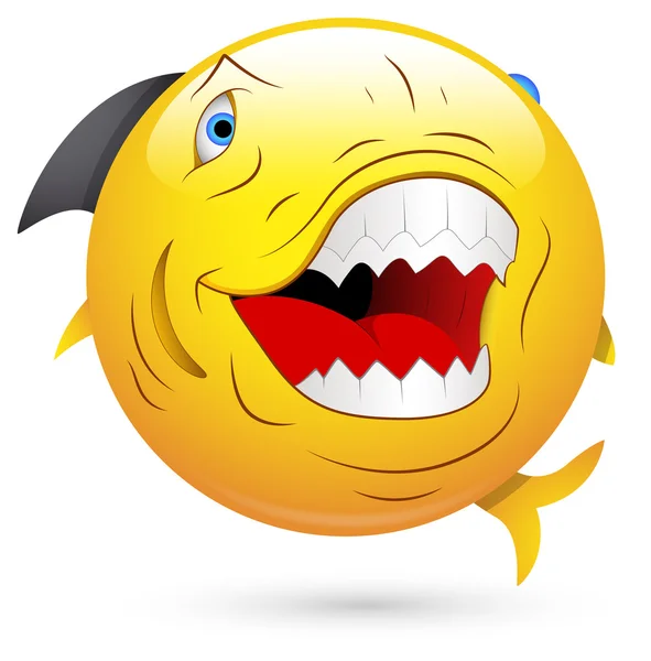 Smiley Vector Illustration - Evil Fish — Stock Vector