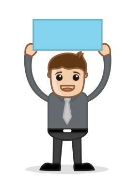 çizgi film karakteri vektör illüstrasyon kavramı ofis ve iş bir afiş - gösterilen