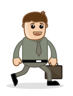 Adam yürüyen - ofis ve iş karikatür karakter vektör illüstrasyon kavramı