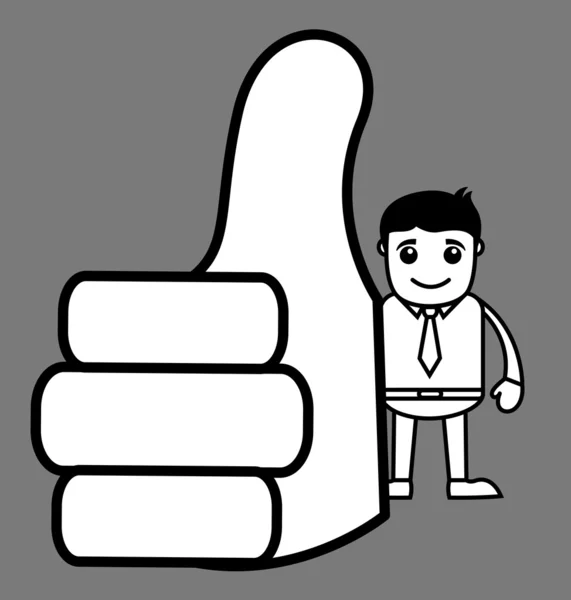 Office Woker Showing Thumbs Up — Stock Vector