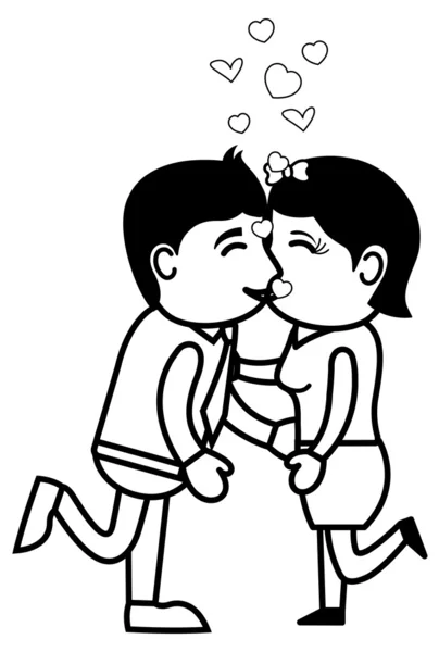 Smooch - kantoor en zakelijke cartoon karakter vector illustratie concept — Stockvector