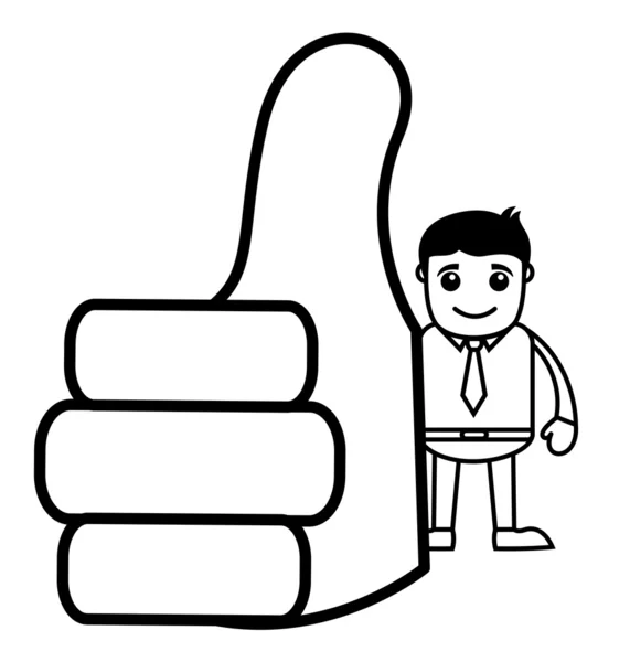 Office Vector Cartoon Character Illustration - Thumbs Up — Stock Vector