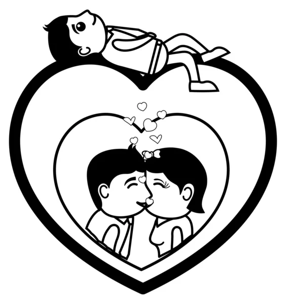 Souvenirs d'amour - Bureau et entreprise Dessin animé personnage vectoriel Illustration Concept — Image vectorielle