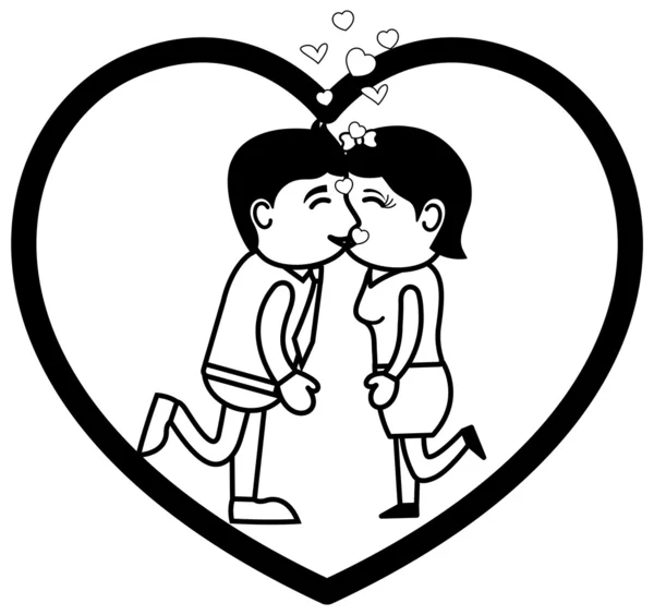 Love - kantoor en zakelijke cartoon karakter vector illustratie concept — Stockvector